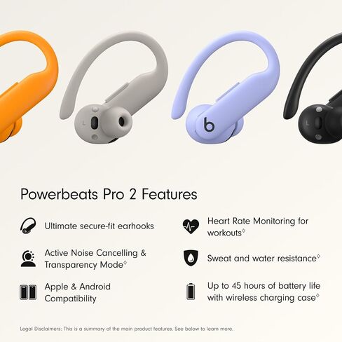 Beats PowerBeats Pro 2 Wireless Bluetooth Headphones – Noise Cancellation, Heart Rate Monitor, IPX4, Up to 45 Hours of Battery Life and Charging Case, Works with Apple and Android – Arena (Renewed) in Kuwait