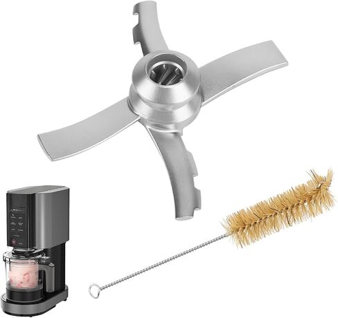 Replacement Paddle Blade Compatible with Ninja Creami NC300 Series Ice Cream Makers, Stainless Steel Blender Blade Replacement with Brush, Premium Ninja Ice Creami Accessories, Silver in Kuwait