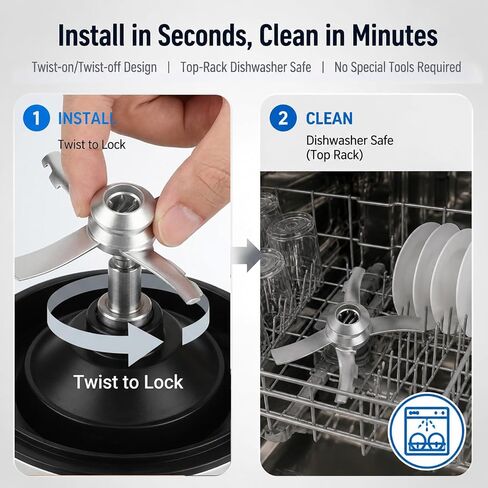Replacement Paddle Blade Compatible with Ninja Creami NC300 Series Ice Cream Makers, Stainless Steel Blender Blade Replacement with Brush, Premium Ninja Ice Creami Accessories, Silver in Kuwait