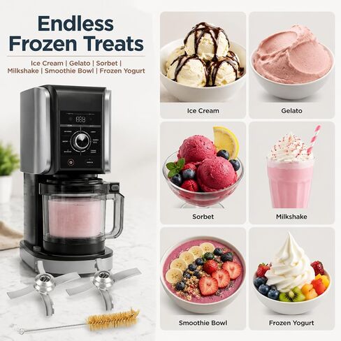 Replacement Paddle Blade Compatible with Ninja Creami NC300 Series Ice Cream Makers, Stainless Steel Blender Blade Replacement with Brush, Premium Ninja Ice Creami Accessories, Silver in Kuwait