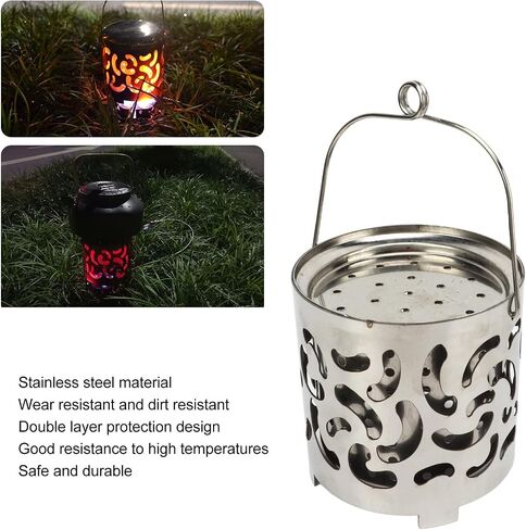 GBSCLOVERUS Camping Heater Cover, Double Layer Camping Heating Stove Cover, Stainless Steel Warming Stove Heating Covers with Handle for Outdoor Barbecue, Tent Heat, 4.3x3.9in in Kuwait