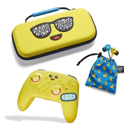Fumfie PowerA Fortnite Peely Pack for Nintendo Switch, Enhanced Wireless Controller with Mappable Buttons, Protection Case, Earbuds, Officially Licensed Bundle in Kuwait