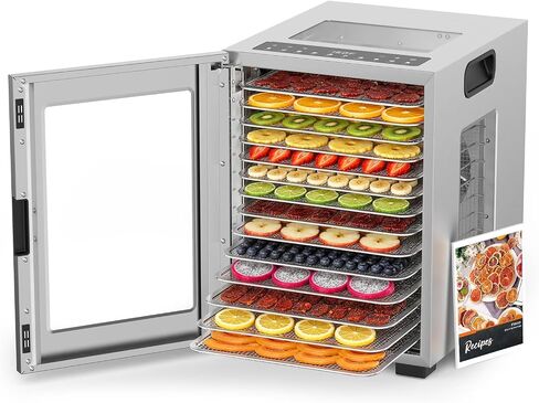HOPERAN 14-Tray Food Dehydrator with 10 Presets, Stainless Steel, 840W in Kuwait