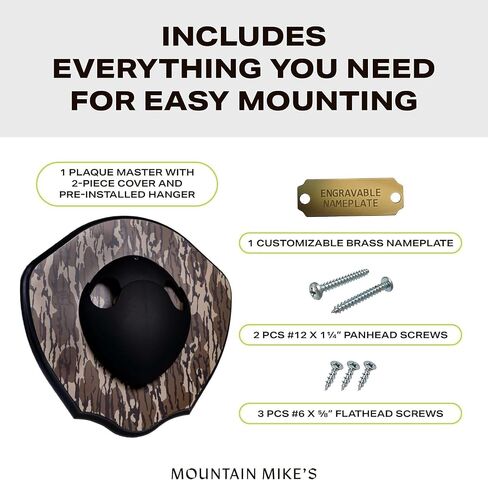 Deer Antler Plaque Master Mount by Illusion Systems, Mossy Oak Bottomland Deer Antler Mount with Universal Sizing in Kuwait