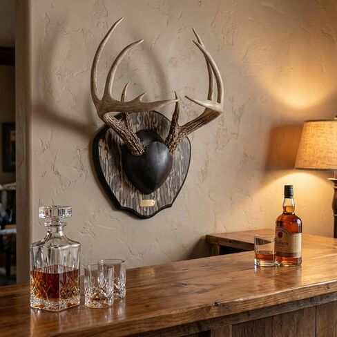Deer Antler Plaque Master Mount by Illusion Systems, Mossy Oak Bottomland Deer Antler Mount with Universal Sizing in Kuwait