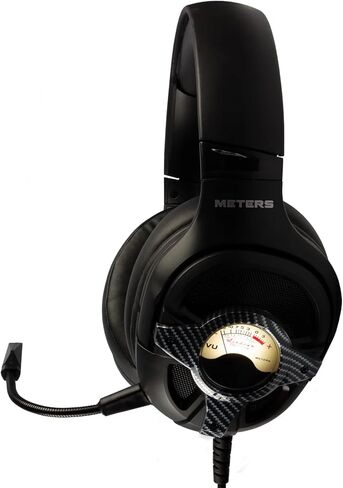 Meters Level-Up Gaming Headsets with RGB VU Virtual 7.1 Surround Sound, 50mm Drivers & Detachable Mic - USB Gaming Headphones Compatible with PC, Laptop & PS4 - Zero Latency (Carbon) in Kuwait