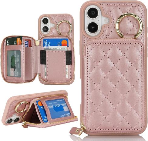 for iPhone 17 Pro Case Wallet with Card Holder-Black in Kuwait