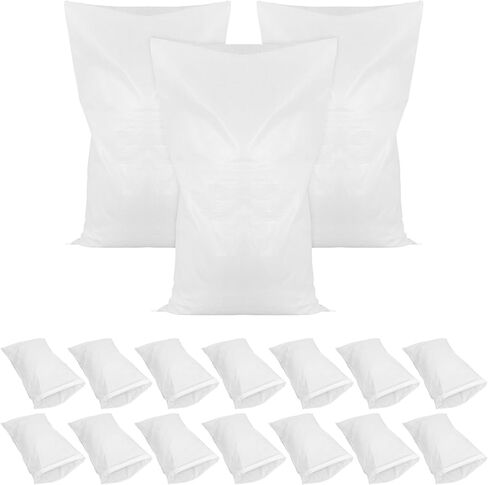 20pcs White Woven Flood Barrier Sandbags Large PP Storage Bags in Kuwait