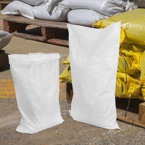 20pcs White Woven Flood Barrier Sandbags Large PP Storage Bags in Kuwait