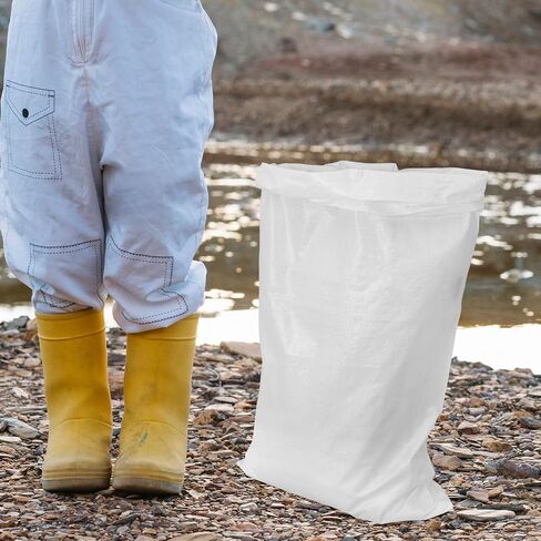 20pcs White Woven Flood Barrier Sandbags Large PP Storage Bags in Kuwait