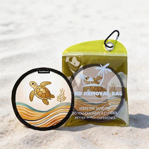 Portable Beach Sand Remover Pouch, Quick Dry Compact Sand Eraser Applicator, Lightweight Travel Essentials for Beach Pool Camping Hiking (Tree) in Kuwait