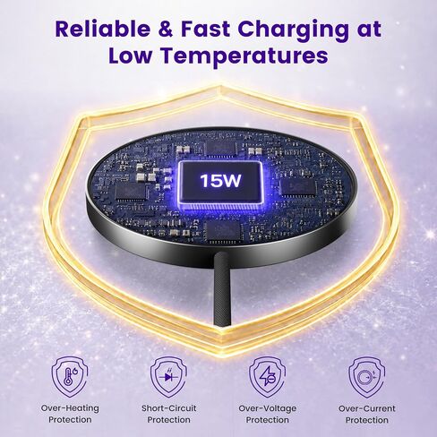 Wireless Charger for Samsung & Android, 15W Magnetic Fast Charging Pad in Kuwait