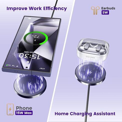 Wireless Charger for Samsung & Android, 15W Magnetic Fast Charging Pad in Kuwait