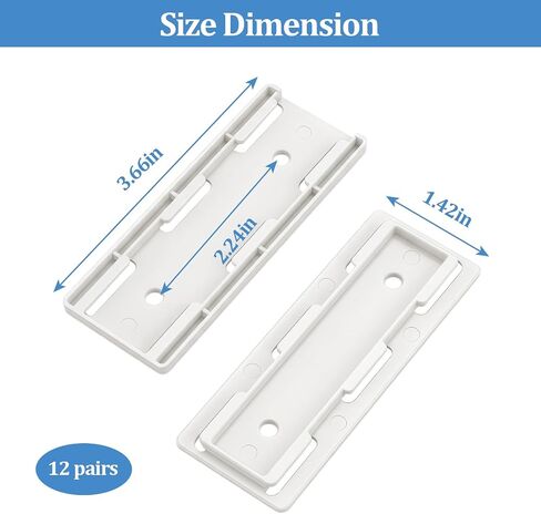12 Pack Self Adhesive Power Strip Holder, Punch-Free Socket Wall Mount, Surge Protector Fixator with Cable Management Clips for Home, Office & Kitchen (White) in Kuwait