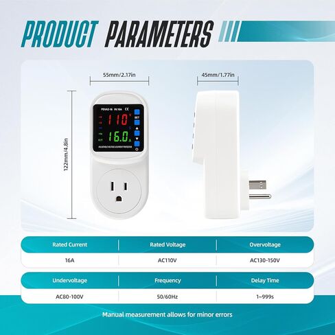 Adjustable Voltage & Current Appliance Protector Plug 110V 16A in Kuwait
