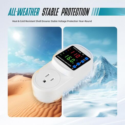 Adjustable Voltage & Current Appliance Protector Plug 110V 16A in Kuwait