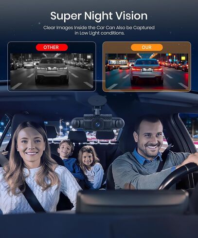 Rimoody 4-Channel 360° Dash Cam, 1080P Full HD Car DVR WiFi App Control in Kuwait