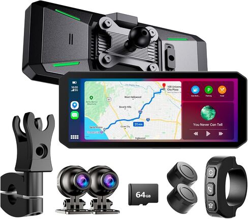 YESOK MT7 7" Motorcycle Dash Cam Front and Rear, 1080P Motorcycle Camera in Kuwait