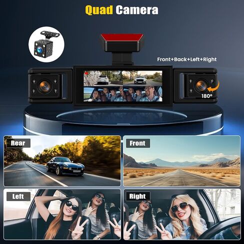 4 Channel 360° Dash Cam Front and Rear Inside Left Right in Kuwait