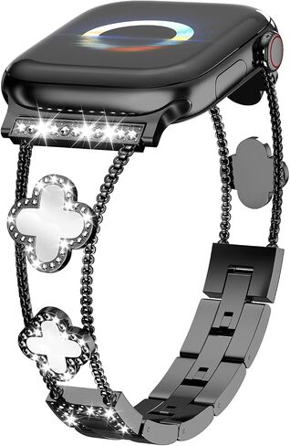 Four Leaf Clover Bling Band Compatible with Apple Watch Bands for Women in Kuwait