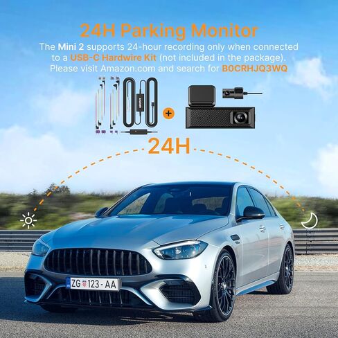 Miofive Mini 2 Dual Dash Cam for Cars - 2K Front + 1080P Rear Dash Camera in Kuwait