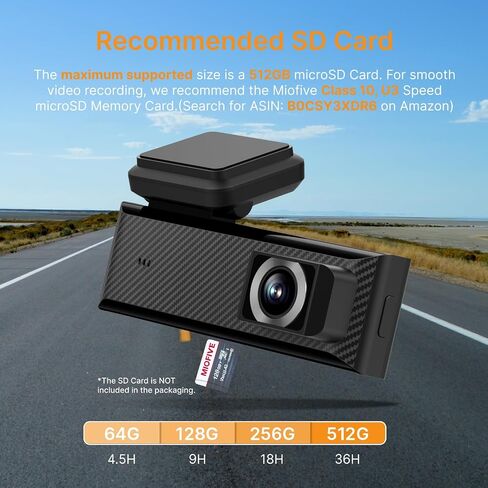 Miofive Mini 2 Dual Dash Cam for Cars - 2K Front + 1080P Rear Dash Camera in Kuwait