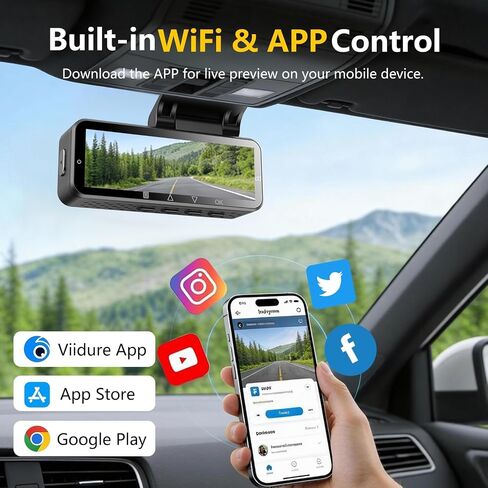 4K Dash Cam with Built-in WiFi, Front Car Camera, in Kuwait