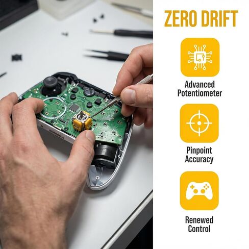 JURENGUDF Premium TMR Technology Joystick Repl. Kit for PS4 DualShock, for PS5 DualSense and for Switch Pro Controllers - Complete Repair Module with Caps in Kuwait