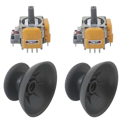 JURENGUDF Advanced Anti-Drift Hall Effect Joystick Repl. Kit for PS4 DualShock and for PS5 DualSense Controllers - Includes Stick Caps, Requires Soldering in Kuwait
