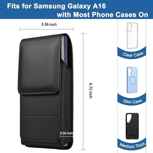 Leather Phone Holster for Samsung Galaxy A16, Black in Kuwait