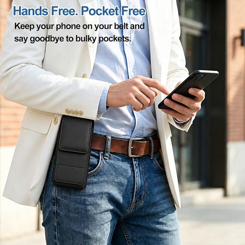 Leather Phone Holster for Samsung Galaxy A16, Black in Kuwait