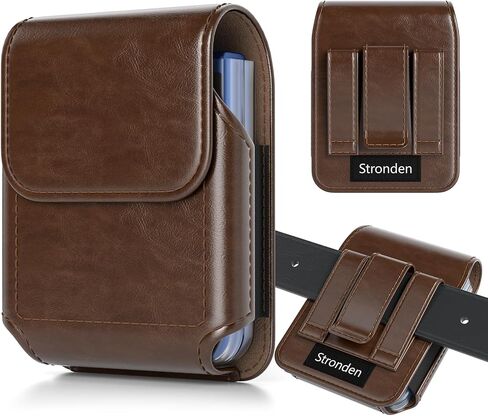 Magnetic Closure Holster for Motorola Razr Plus, Moto Razr - Leather Belt Case Pouch with Metal Belt Clip in Kuwait