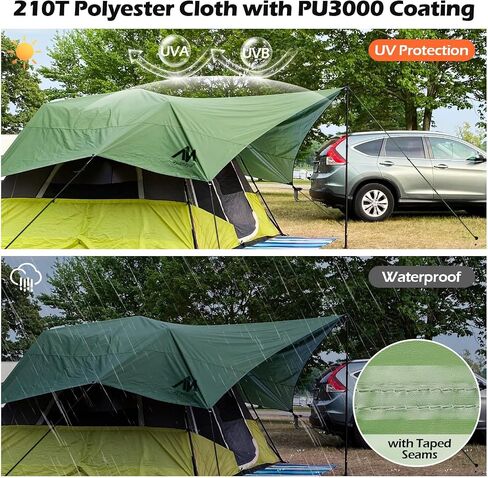 AYAMAYA Waterproof Camping Tarp with Poles Heavy Duty, 10x 15FT Extra Large in Kuwait