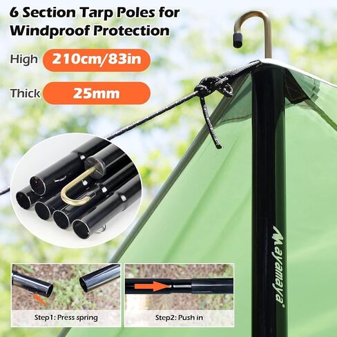 AYAMAYA Waterproof Camping Tarp with Poles Heavy Duty, 10x 15FT Extra Large in Kuwait