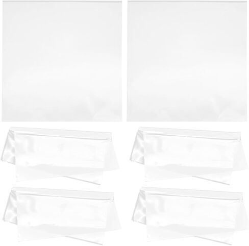 Ipetboom Vinyl Record Sleeves Plastic Material with Self-Adhesive Design 60pcs for Sturdy Protection Easy Sealing and Keeping Albums Safe from Dirt and Mud for Vinyl Record Storage in Kuwait