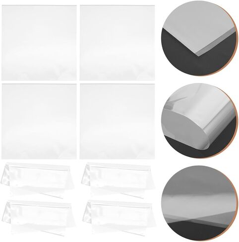 Ipetboom Vinyl Record Sleeves Plastic Material with Self-Adhesive Design 60pcs for Sturdy Protection Easy Sealing and Keeping Albums Safe from Dirt and Mud for Vinyl Record Storage in Kuwait
