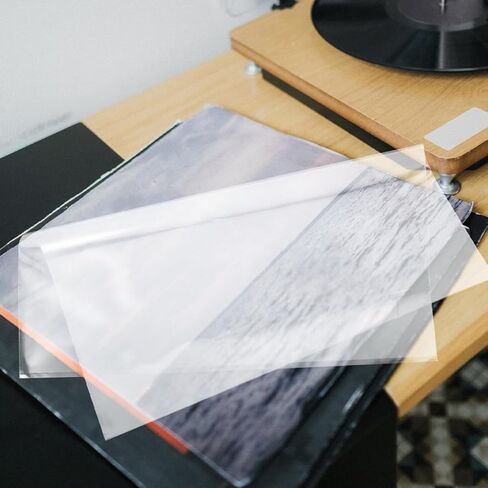 NOLITOY Vinyl Record Outer Sleeves with Self Adhesive Design 60pcs for Protecting Records from Fingerprints and Stains and Organization in Kuwait