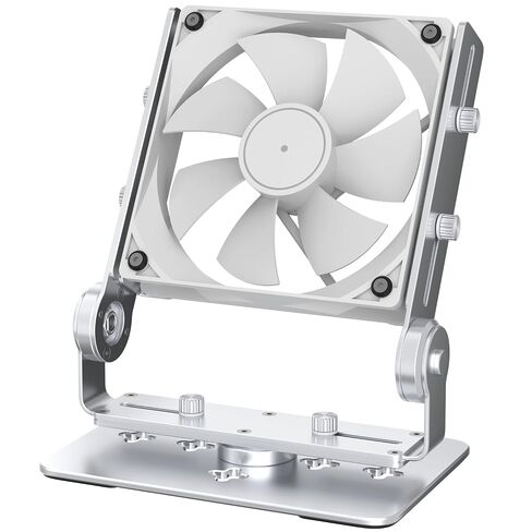 Aluminum Multi-Purpose Desk Fan Stand Mount for 12cm Computer Fans (Silver) in Kuwait
