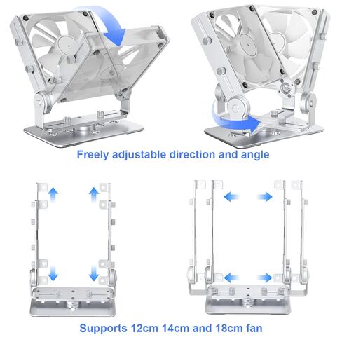 Aluminum Multi-Purpose Desk Fan Stand Mount for 12cm Computer Fans (Silver) in Kuwait