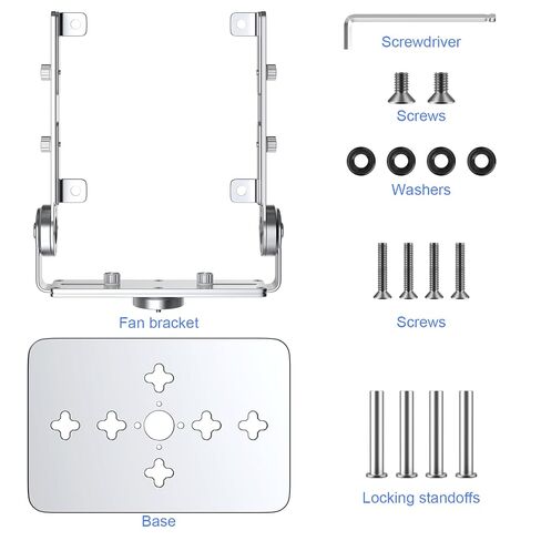 Aluminum Multi-Purpose Desk Fan Stand Mount for 12cm Computer Fans (Silver) in Kuwait
