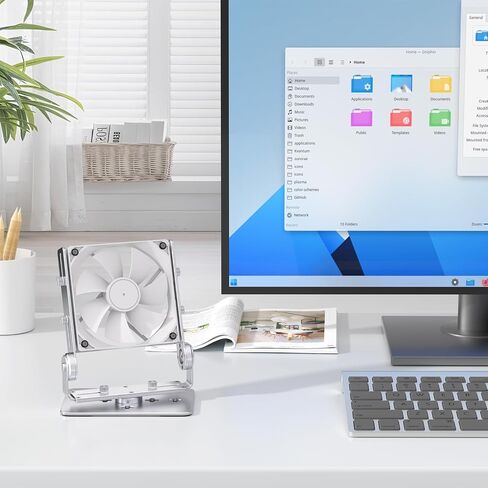 Aluminum Multi-Purpose Desk Fan Stand Mount for 12cm Computer Fans (Silver) in Kuwait