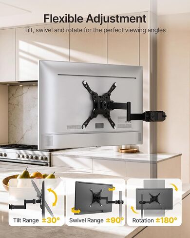 monTEK Universal Long Arm Pole Mount Bracket for 23-43 Inch Screens in Kuwait