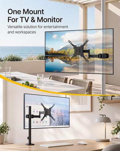 monTEK Universal Long Arm Pole Mount Bracket for 23-43 Inch Screens in Kuwait