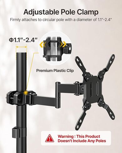 monTEK Universal Long Arm Pole Mount Bracket for 23-43 Inch Screens in Kuwait
