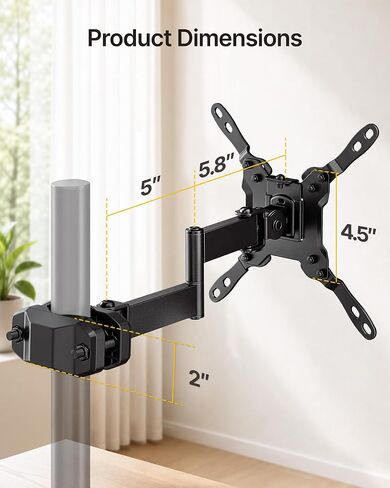 monTEK Universal Long Arm Pole Mount Bracket for 23-43 Inch Screens in Kuwait