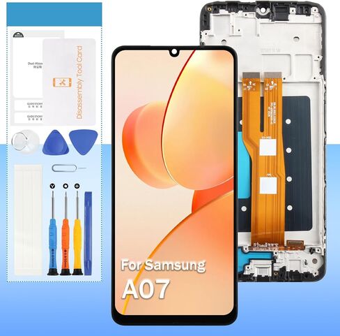 Screen Replacement for Samsung Galaxy A07 4G Original SM-A075B SM-A075F SM-A075M 6.7“ LCD Display Touch Digitizer Glass Assembly(Black with Frame) in Kuwait