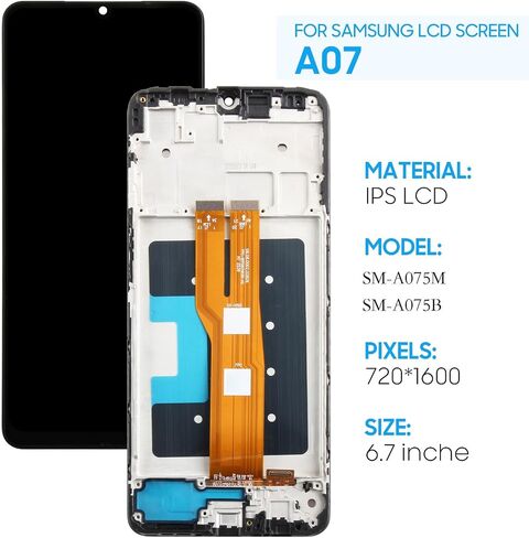 Screen Replacement for Samsung Galaxy A07 4G Original SM-A075B SM-A075F SM-A075M 6.7“ LCD Display Touch Digitizer Glass Assembly(Black with Frame) in Kuwait