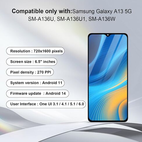 Screen Replacement for Samsung Galaxy A13 5G LCD with Frame in Kuwait