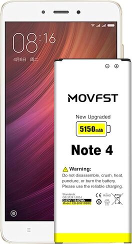 Replacement Battery for Samsung Galaxy Note 4,5150mAh High Capacity Battery Fit for Model N910, N910U 4G LTE, N910V(Verizon), N910T(T-Mobile), N910A(AT&T), N910P(Sprint),EB-BN910BBE in Kuwait