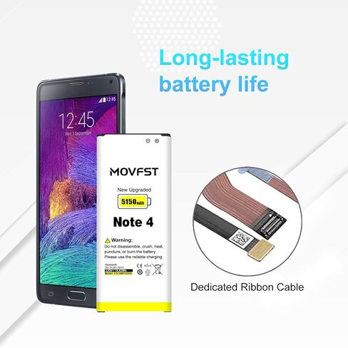 Replacement Battery for Samsung Galaxy Note 4,5150mAh High Capacity Battery Fit for Model N910, N910U 4G LTE, N910V(Verizon), N910T(T-Mobile), N910A(AT&T), N910P(Sprint),EB-BN910BBE in Kuwait